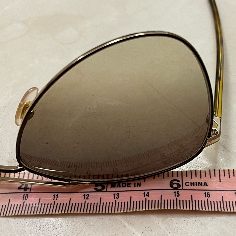 Auth EUC Gucci LOGO Aviator Sunglasses Gold HW tortoise brown gradient lenses - Picture 13 of 15